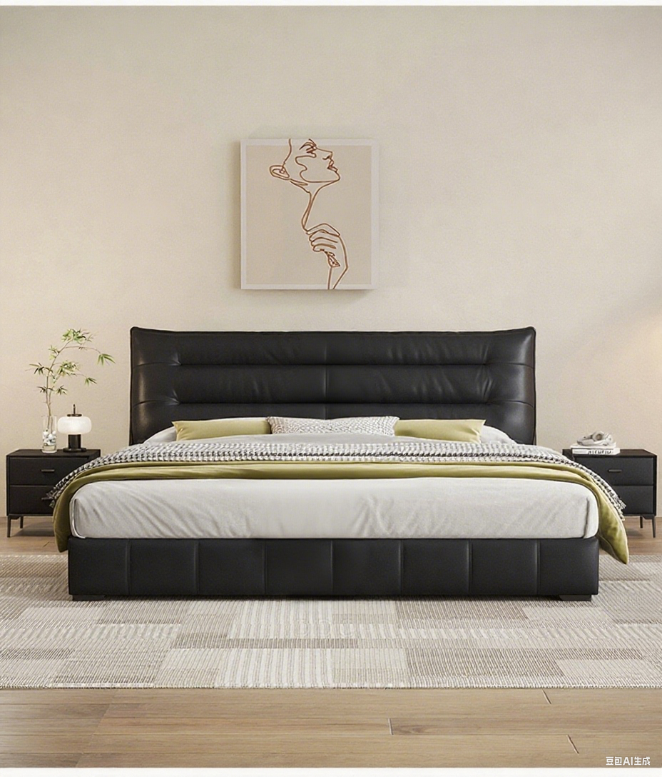 Top-Grain Leather Bed JUJM2072