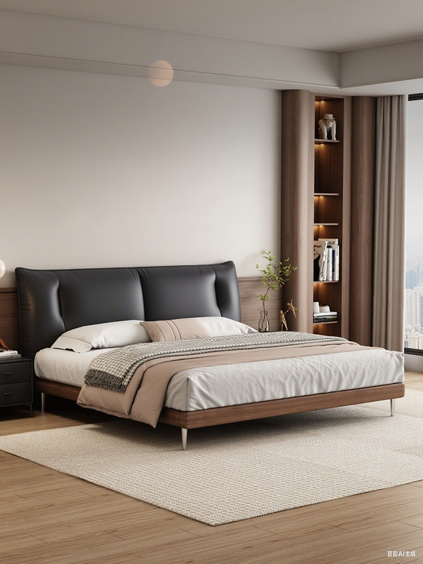 Top-Grain Leather Bed JUJM844