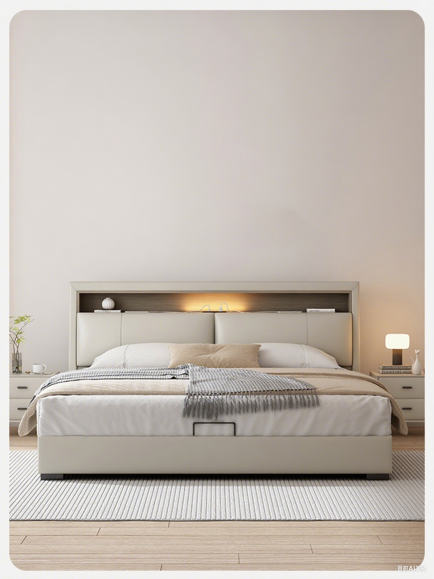 Eco-Genuine Leather Bed JUJM818