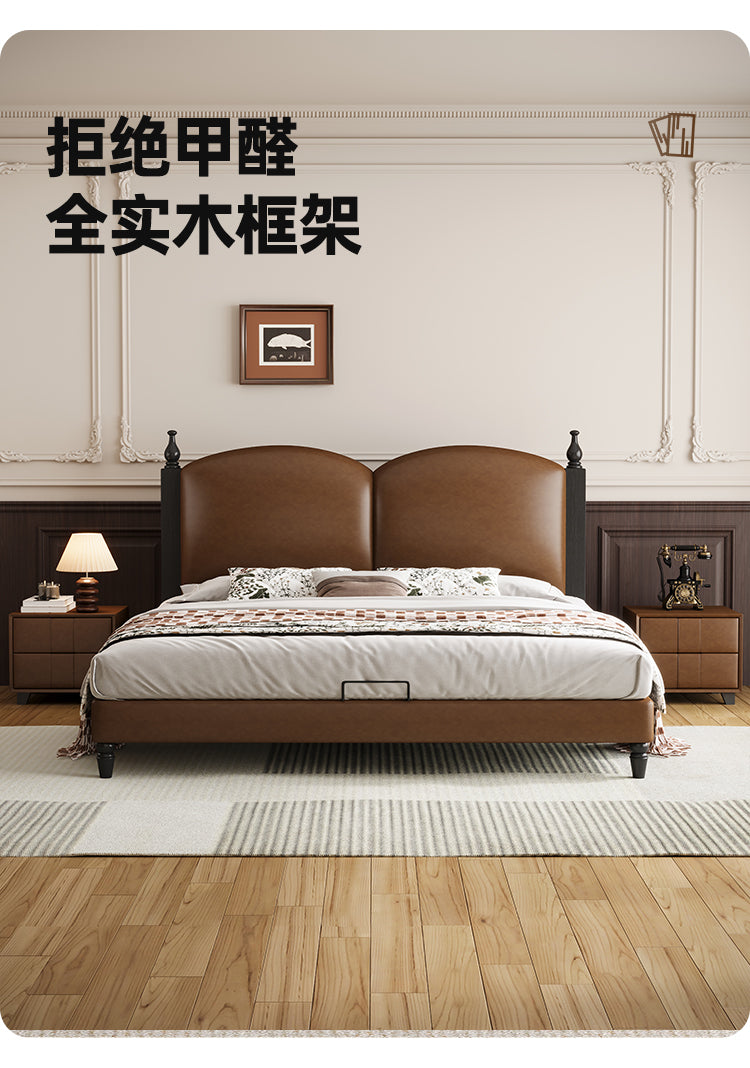 Top-Grain Leather Bed JUJM874