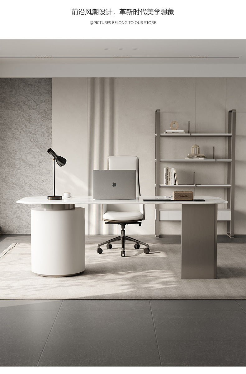 Snow White Crystal Executive Desk JUGSL2766