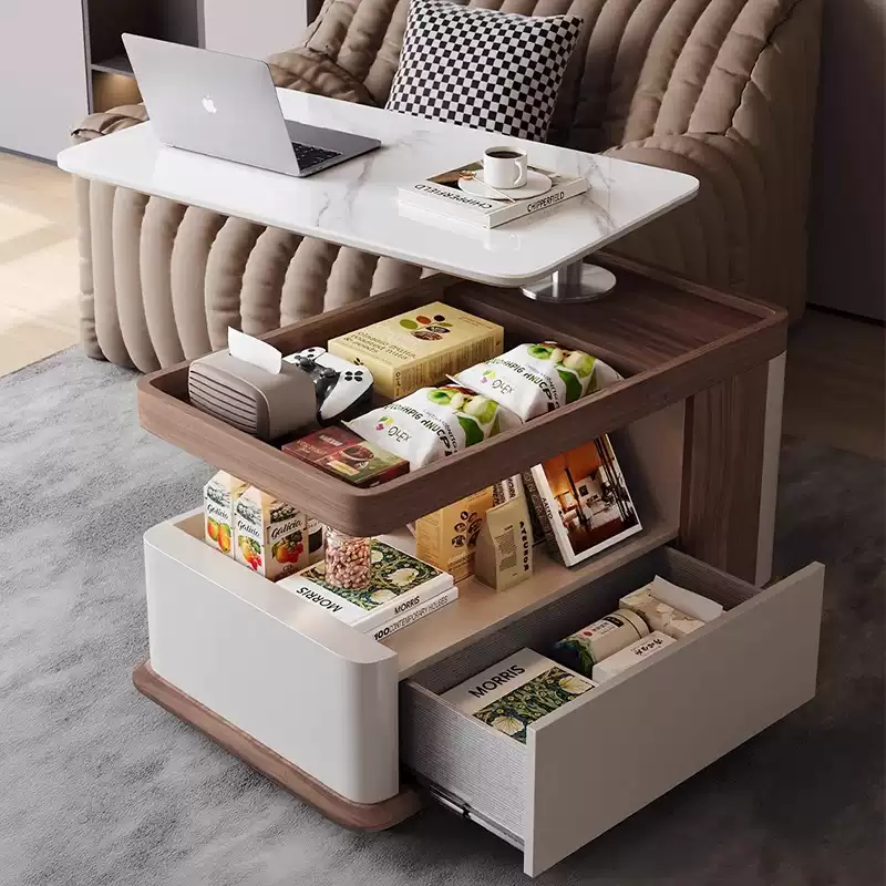 Convertible MDF Walnut Side Table JUPYSM