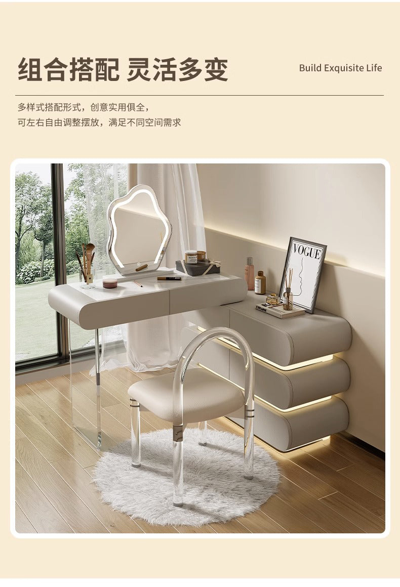 LED Upholstered Vanity Table
