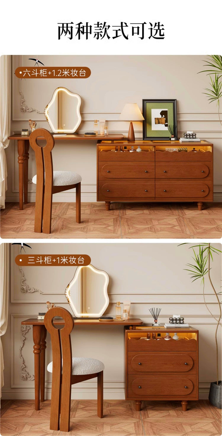 Nordic Solid Wood Dressing Table Set