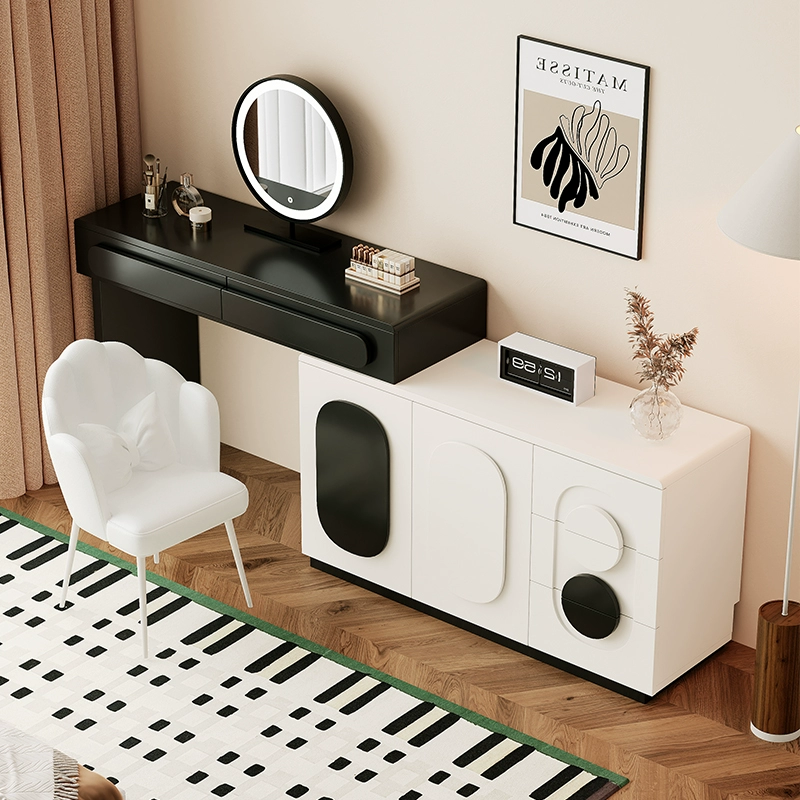 Black & White Two-Tone Vanity Table