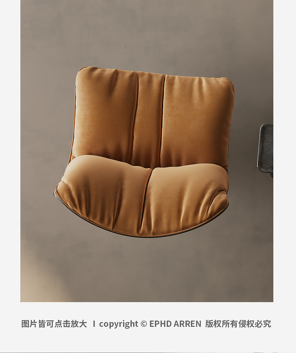 Baxter Marilyn swivel armchair in orange velvet fabric