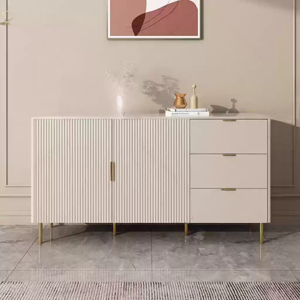 Fluted White Drawer Sideboard
