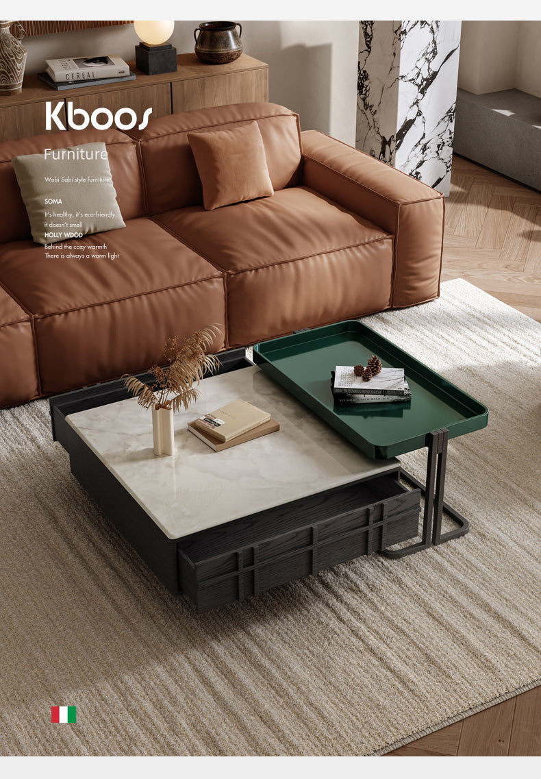 ITALIAN MINIMALIST MICROSTALLIN STONE COFFEE TABLE JUNB3148