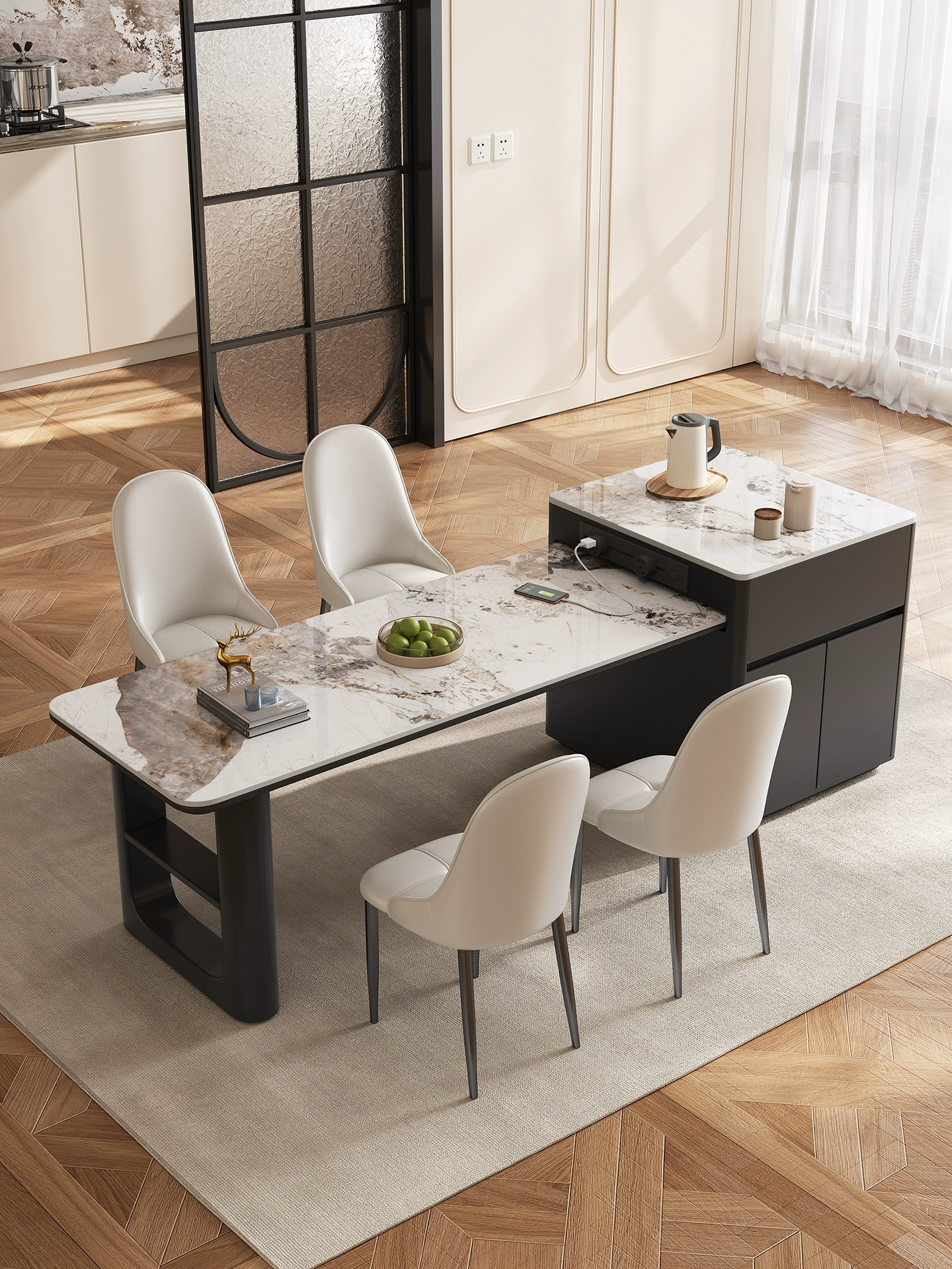 Luxury Marble Top Island Counter