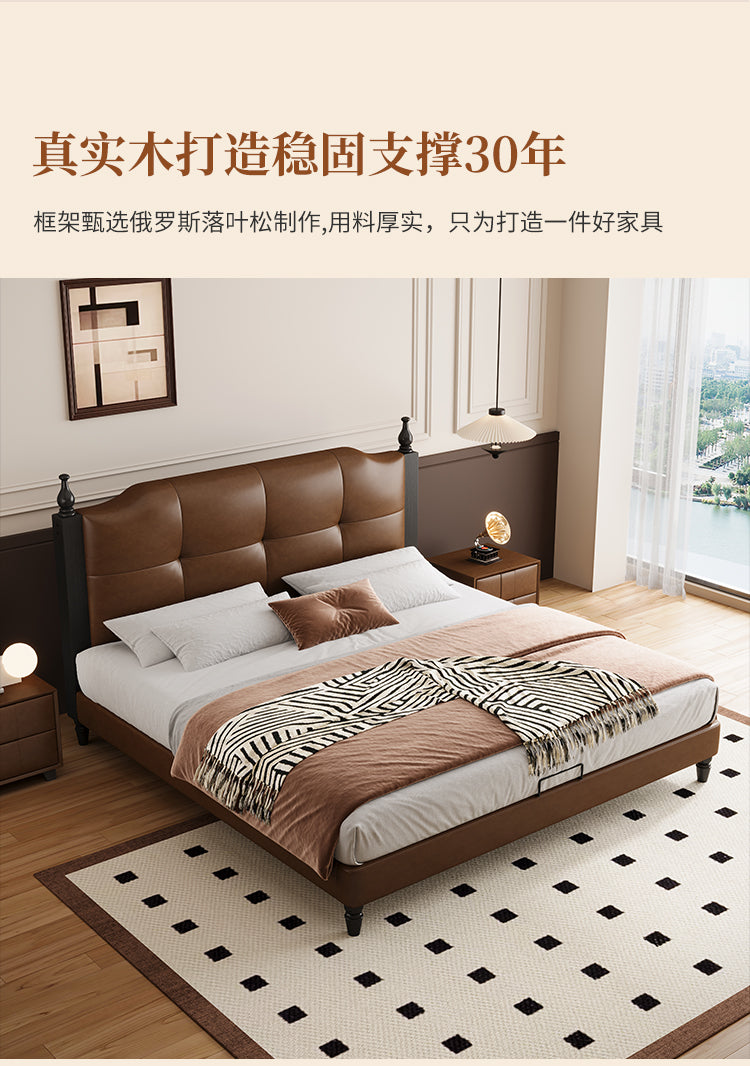 Top-Grain Leather Bed JUJM875