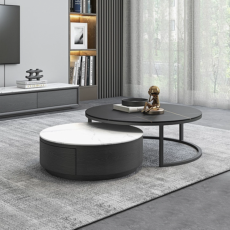 Sintered Stone black and white TV StandCoffee Table