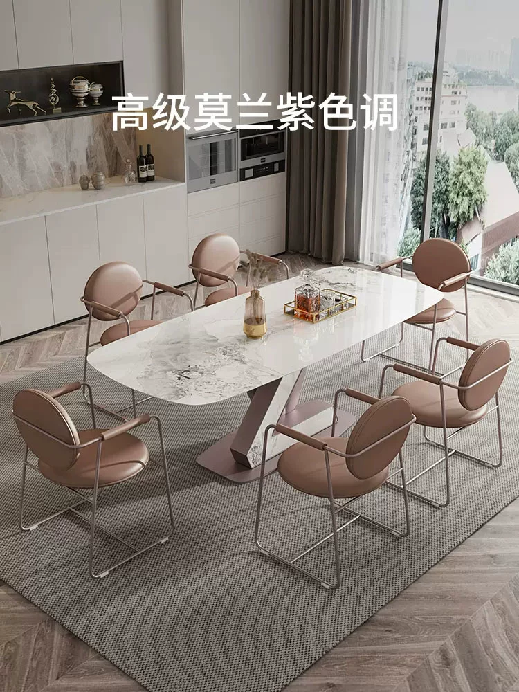 New style lv Rock Slab Dining Table