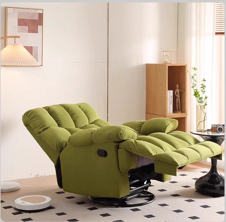 Green Fabric Manual Swivel Rocker Recliner Chair