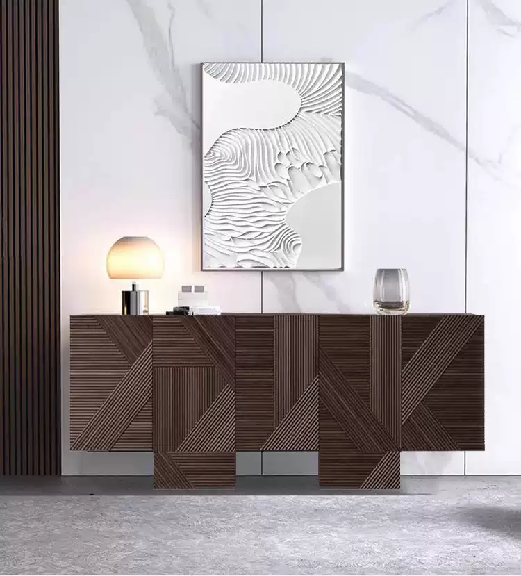 Architectural Wood Storage Sideboard