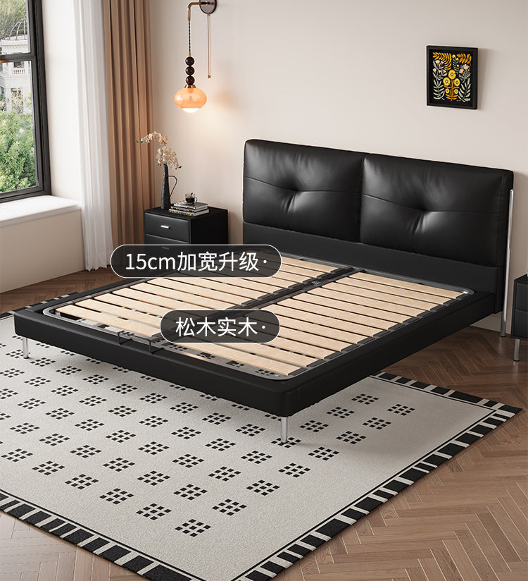 Top-Grain Leather Bed JUJMSM889