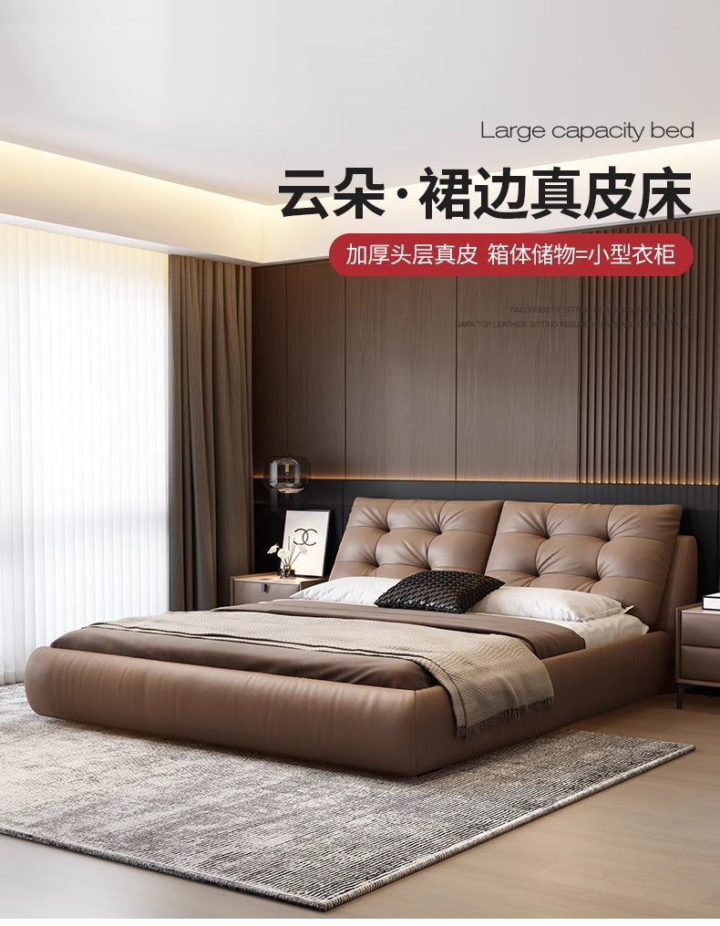 Top-Grain Leather Bed JUXL82