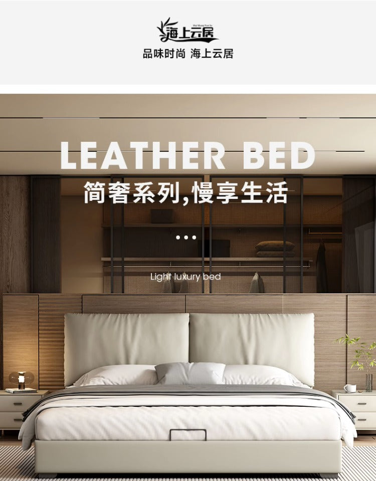 Top-Grain Leather Bed JUJM788