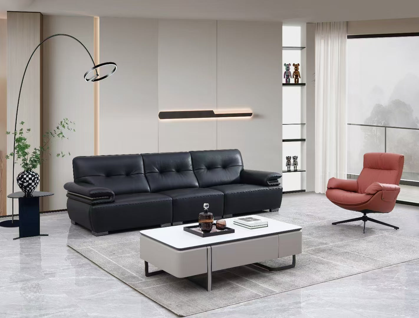 Top-Grain Leather Sofa JUJLSJ2348