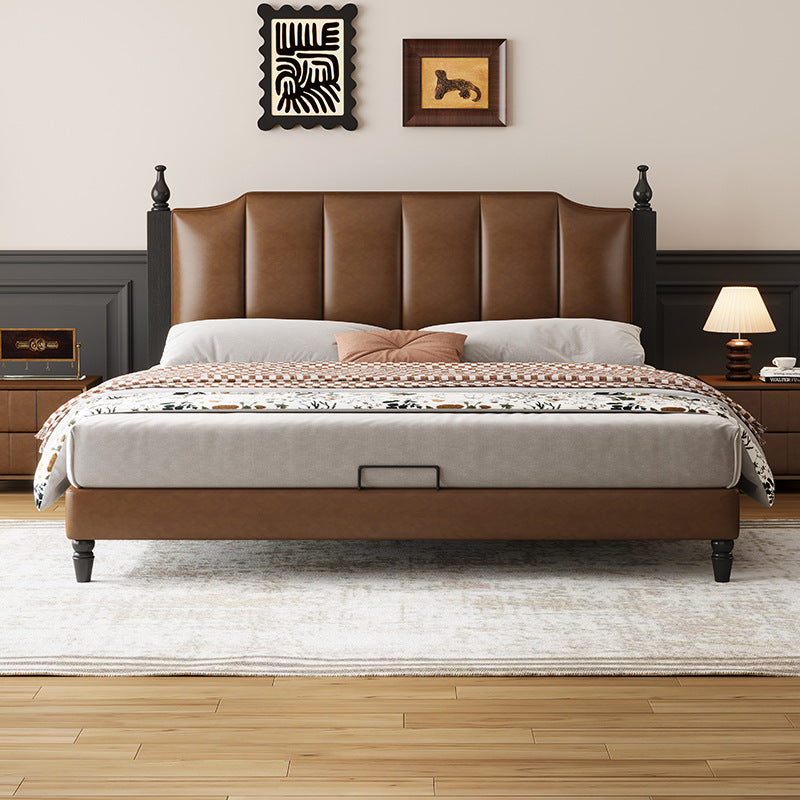 Top-Grain Leather Bed JUJM876