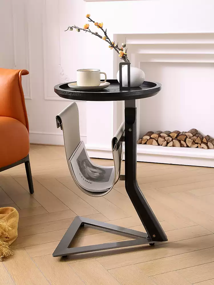 Side Table - Saddle Leather+Stainless Steel JUMX1039