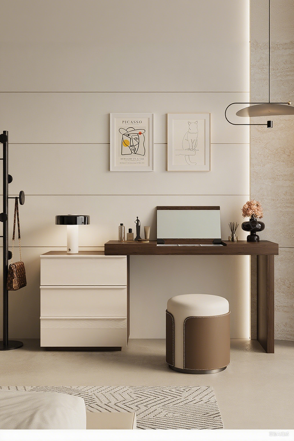 Modern Pine Drawer Dressing Table