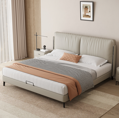 Top-Grain Leather Bed JUJMSM736
