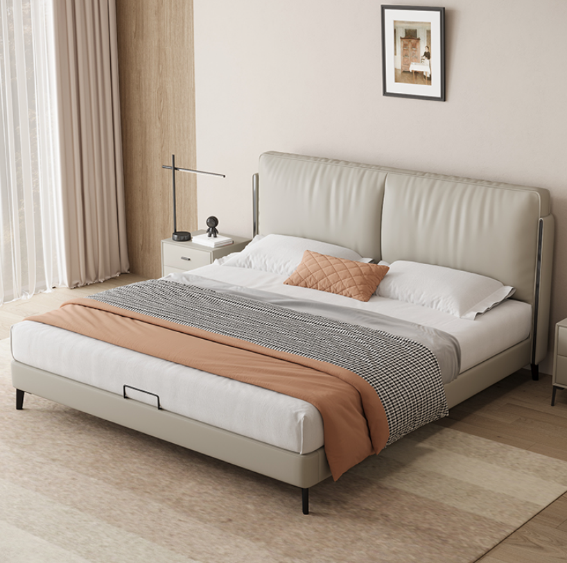 Top-Grain Leather Bed JUJMSM736
