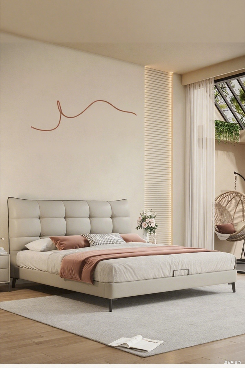 Top-Grain Leather Bed JUJMSM735