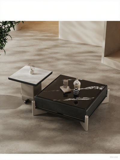 Square microcrystalline stone Coffee TableCombination JUNB3133