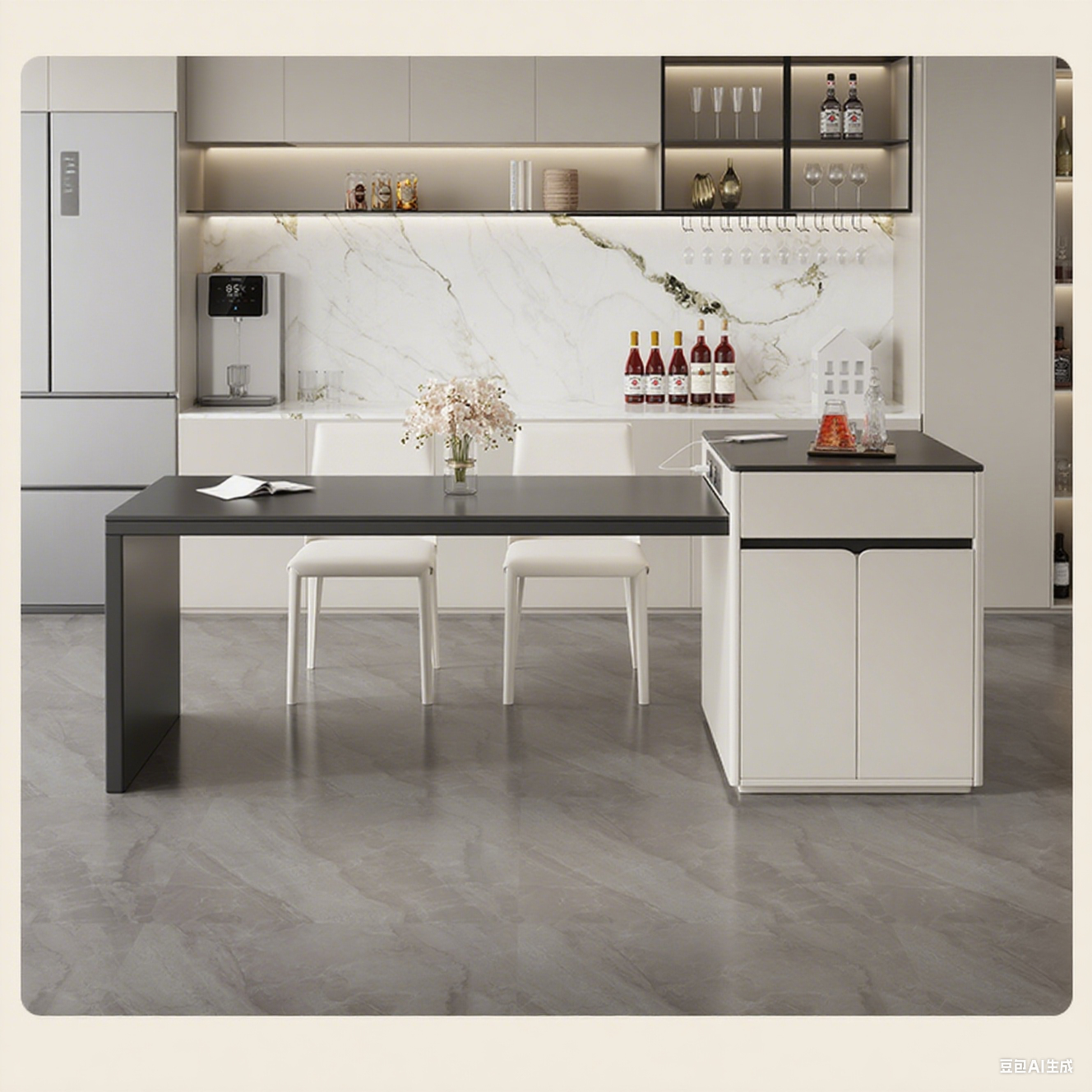 Black And White Island Counter
