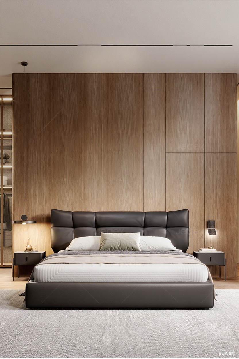 Top-Grain Leather Bed JUXL968