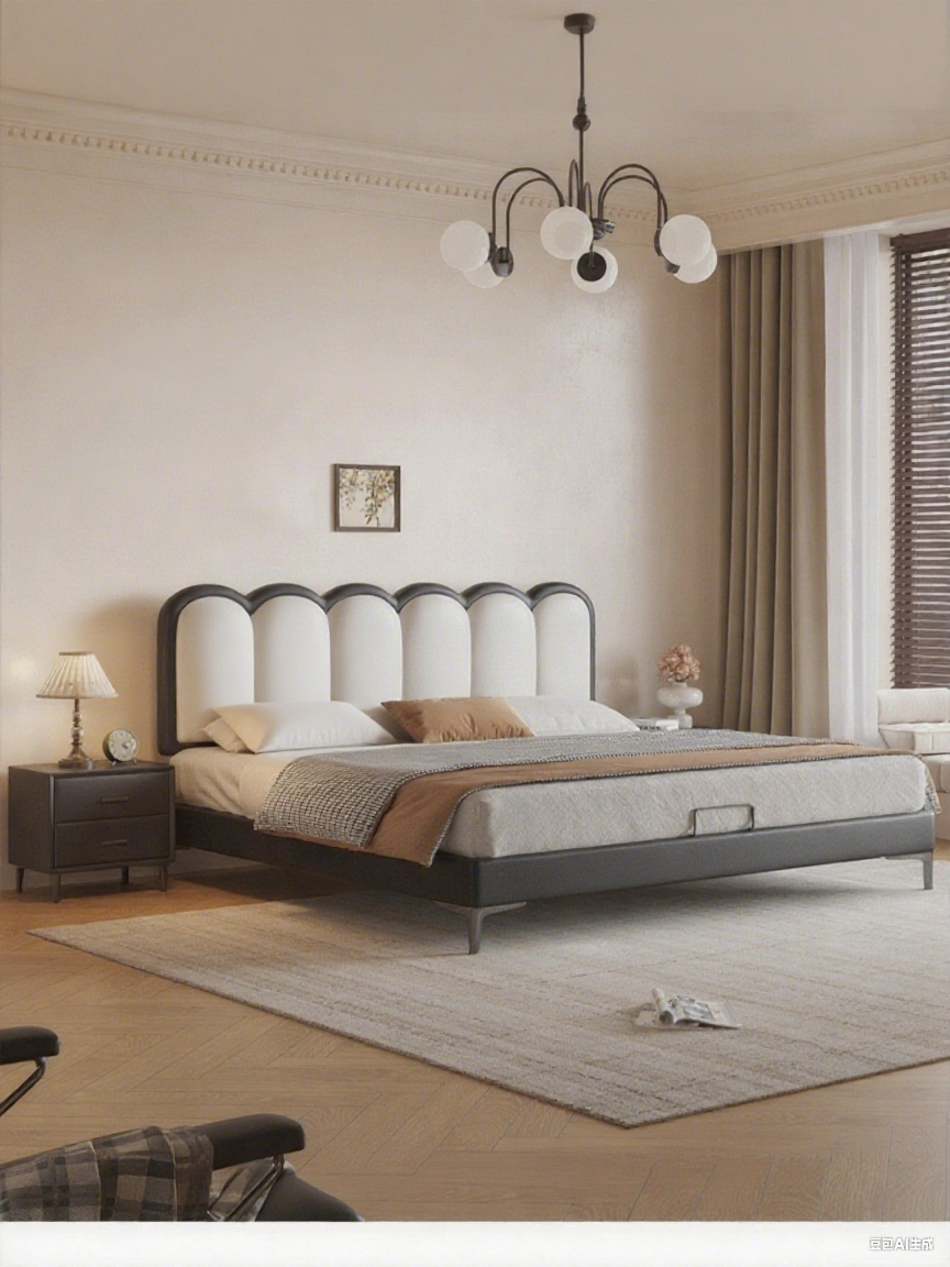 Top-Grain Leather Bed JUJMSM888