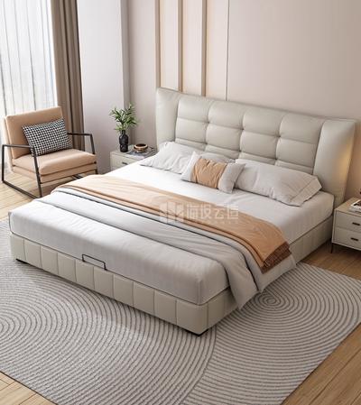 Top-Grain Leather Bed JUJM851