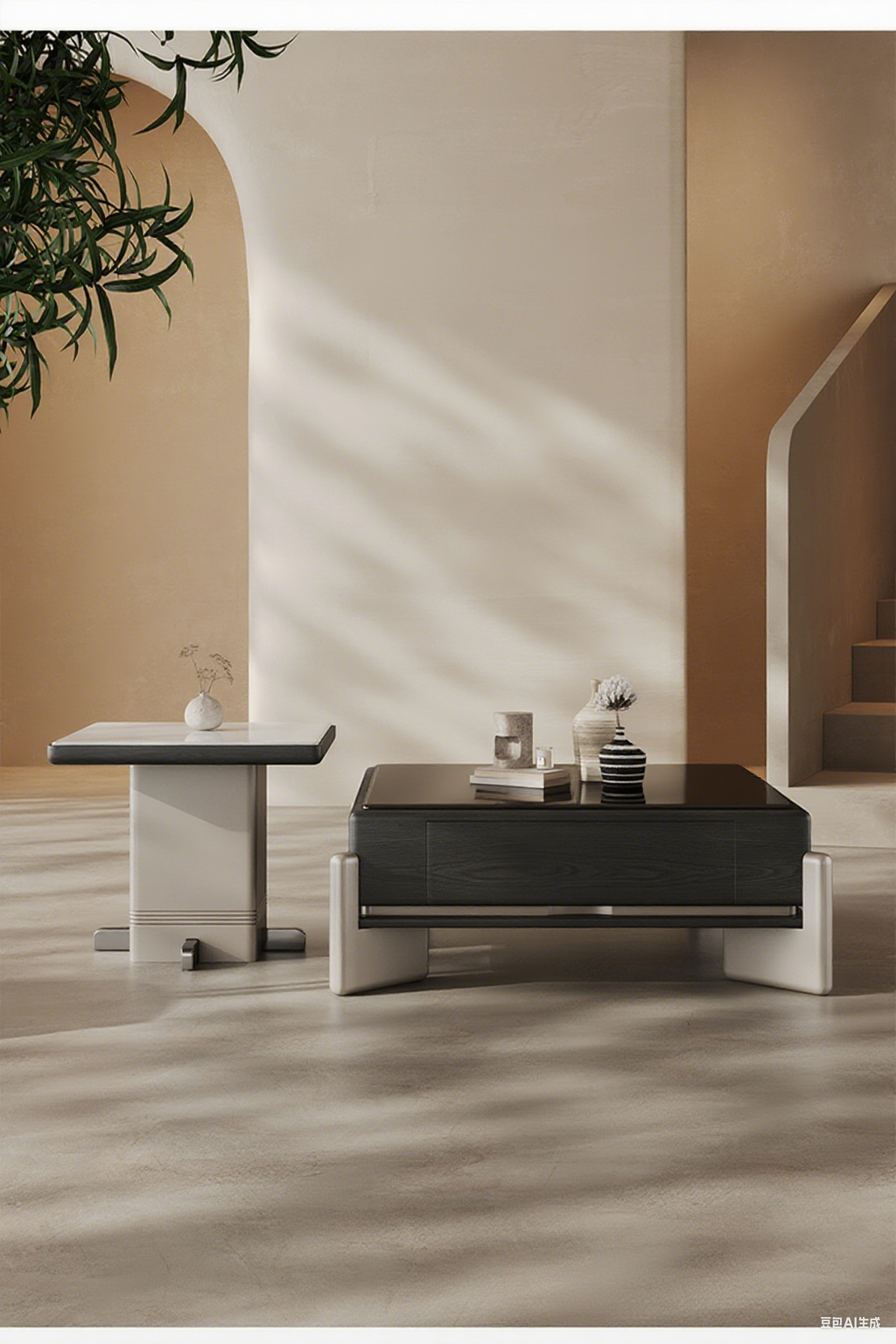 Square microcrystalline stone Coffee TableCombination JUNB3133