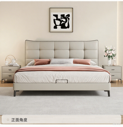Top-Grain Leather Bed JUJMSM735