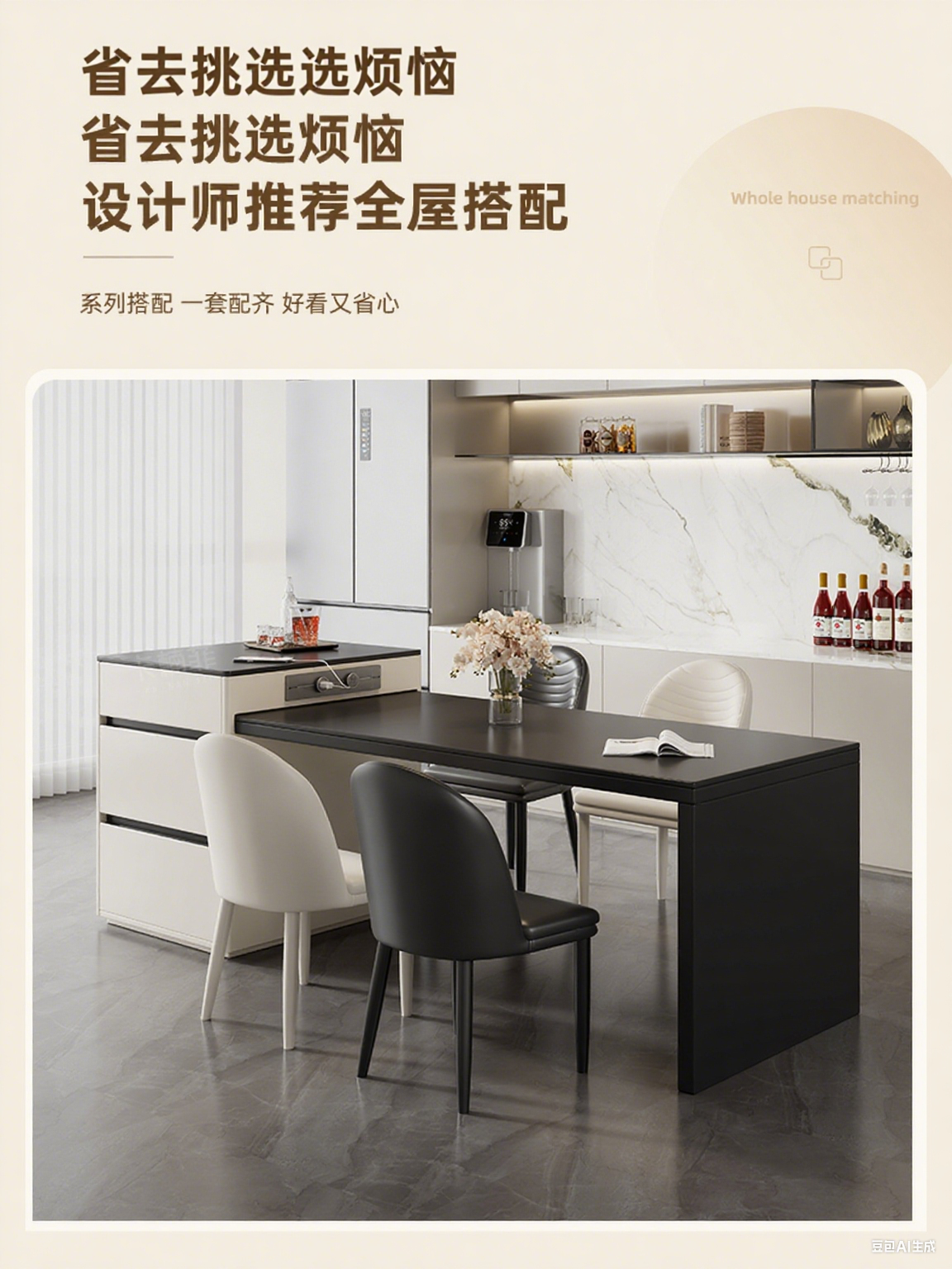 Black And White Island Counter