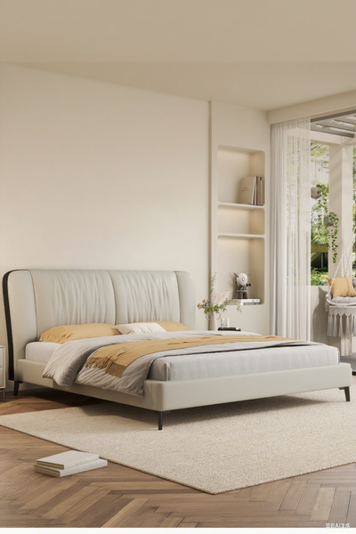 Top-Grain Leather Bed JUJMSM733