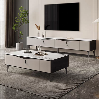 Microcrystalline Stone white TV StandCoffee Table