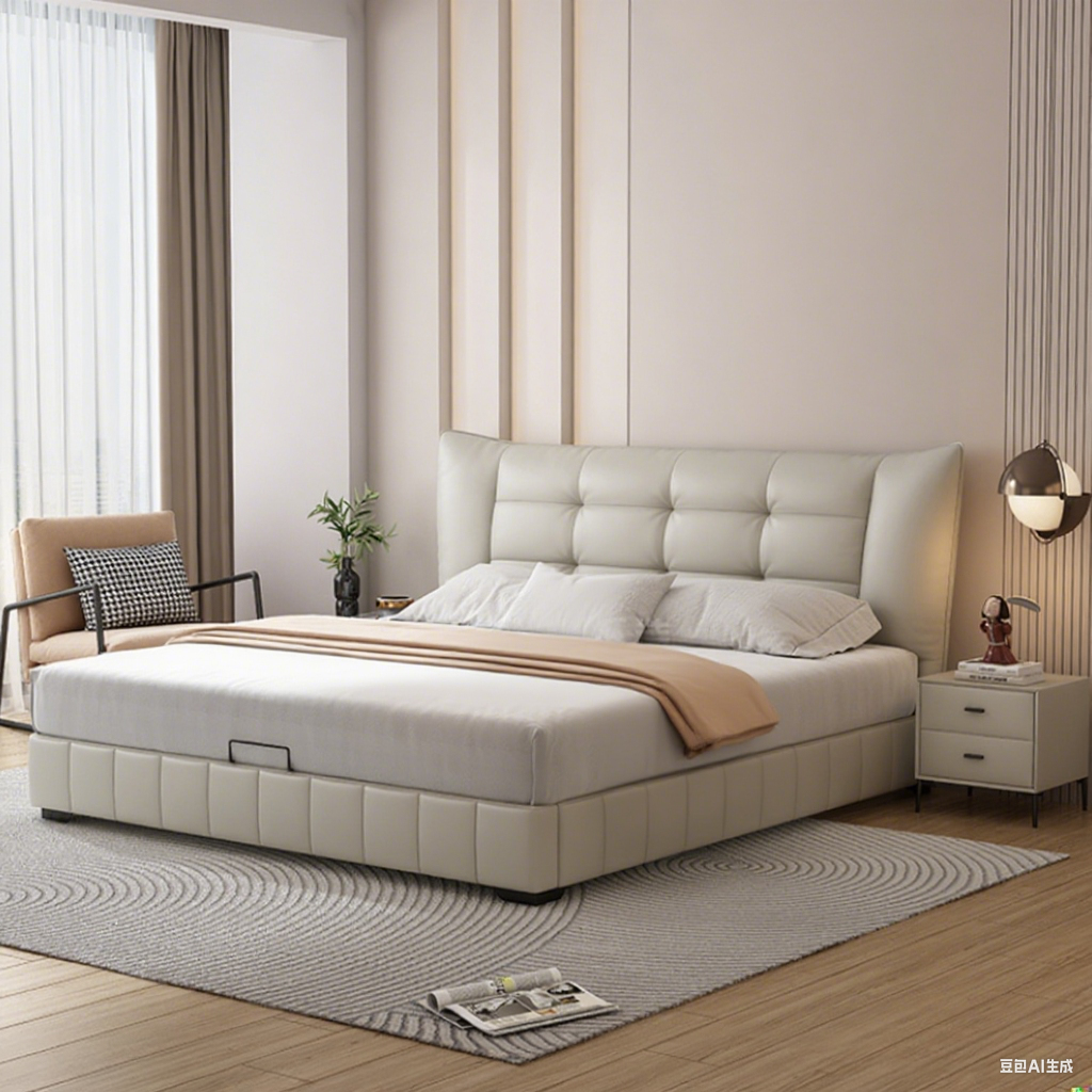 Top-Grain Leather Bed JUJM851