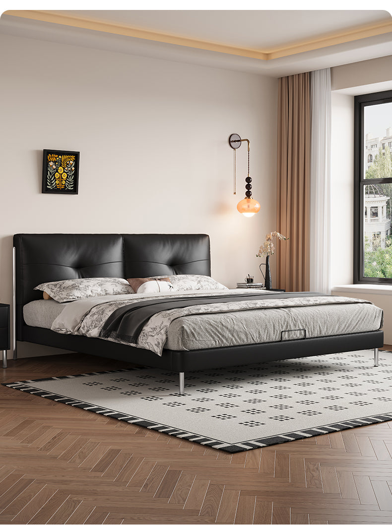Top-Grain Leather Bed JUJMSM889