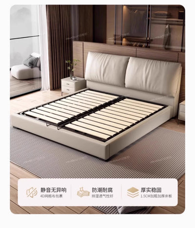 Top-Grain Leather Bed JUJM788