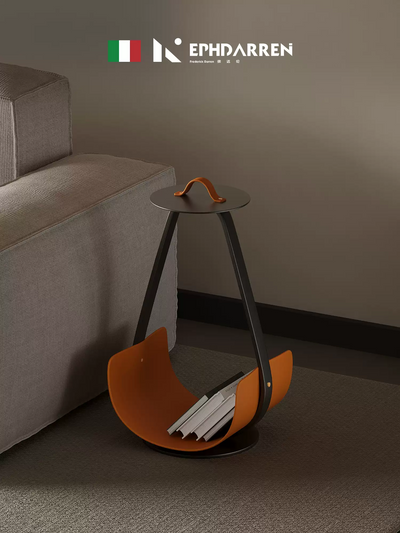 Side Table - Carbon Steel+Saddle Leather