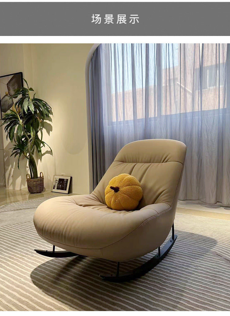 Modern Upholstered Rocking Chair With a Wooden Frame And Rocking Legs