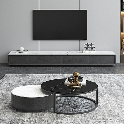 Sintered Stone black and white TV StandCoffee Table