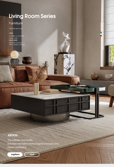 ITALIAN MINIMALIST MICROSTALLIN STONE COFFEE TABLE JUNB3148
