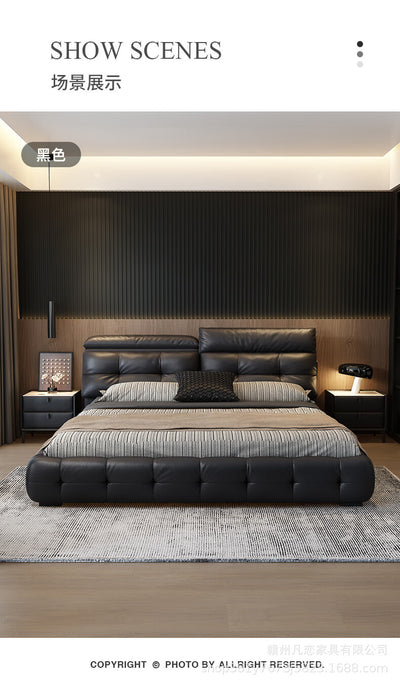 Top-Grain Leather Bed JUJMSM886