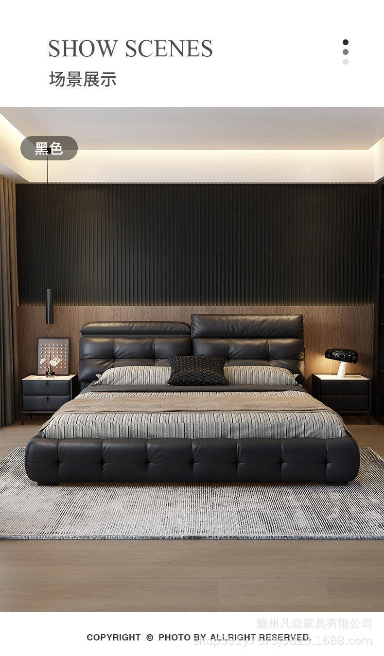 Top-Grain Leather Bed JUJMSM886