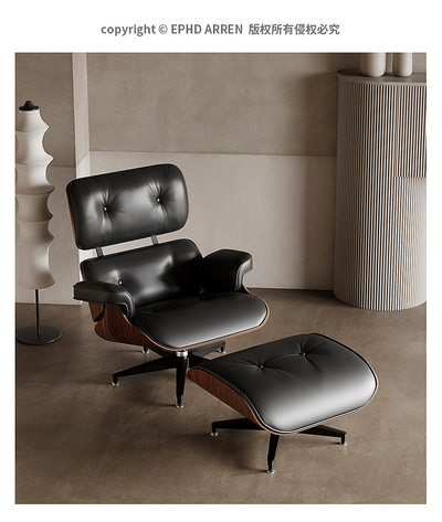 Mid Century Modern Eames Lounge chair with Ottoman