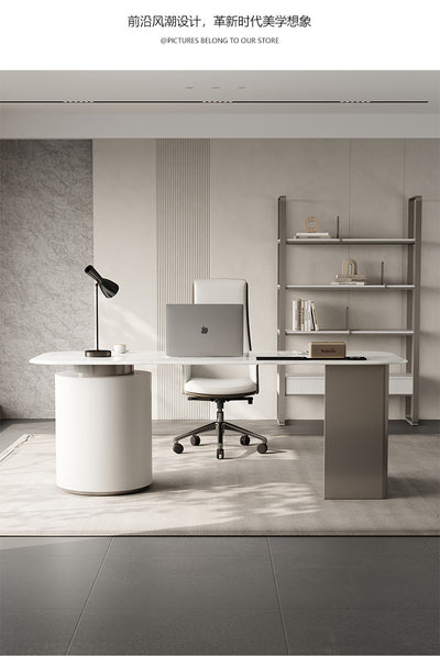 Snow White Crystal Executive Desk JUGSL2766