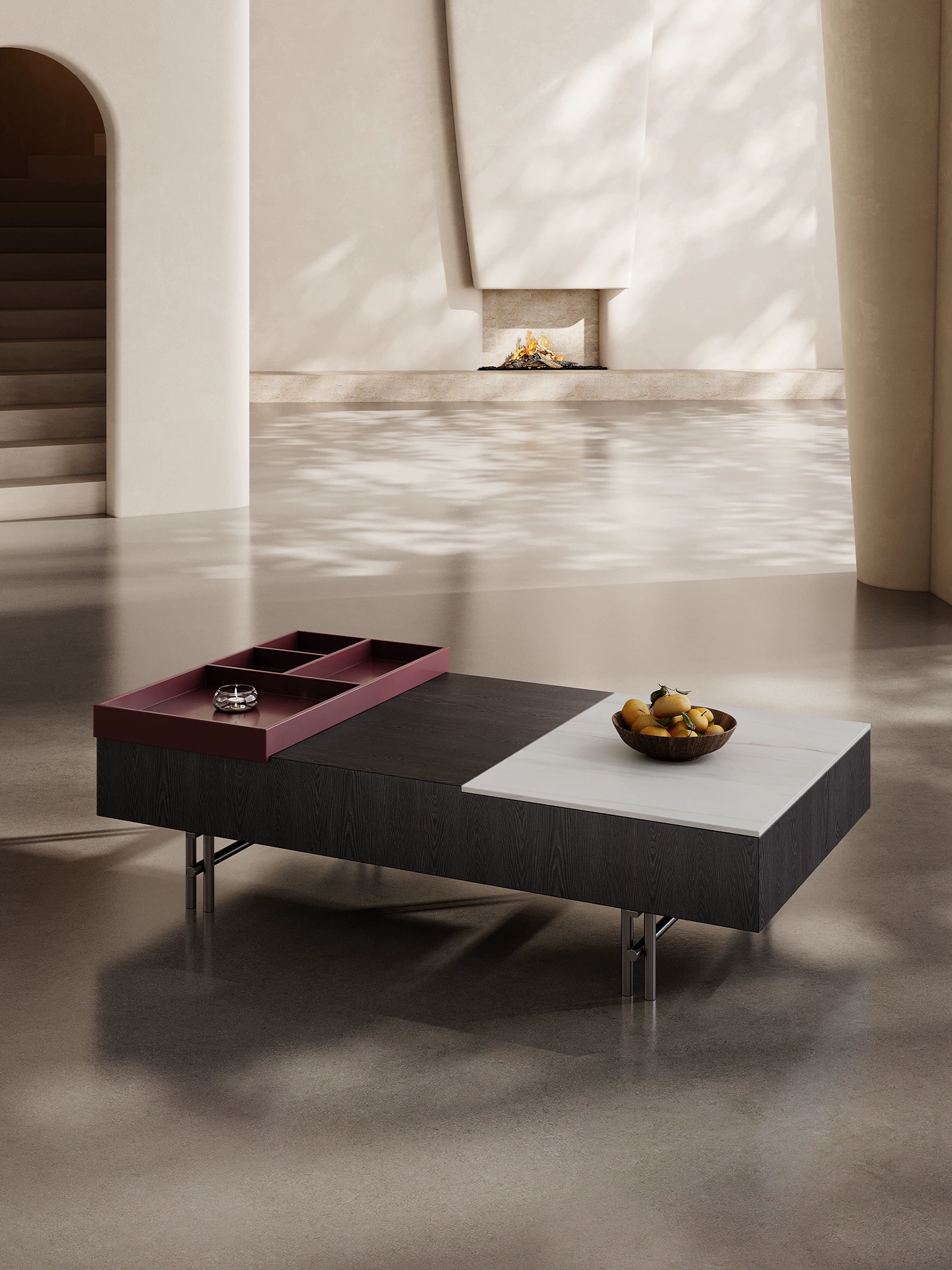 Kali Ice Jade Luxury Stone Coffee Table JUBY3004